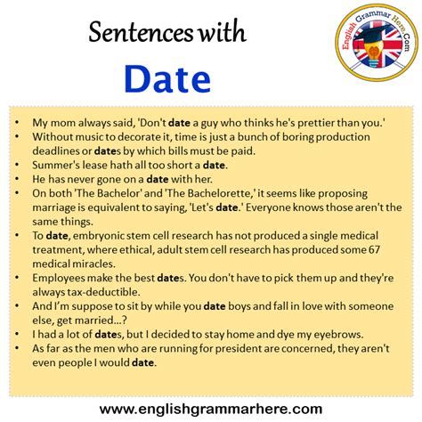 sample sentence of dating